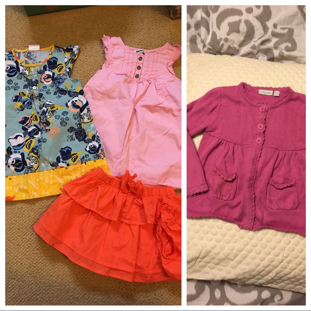 4-Piece Bundle Girls Dress Skirt Sweater Size 2T